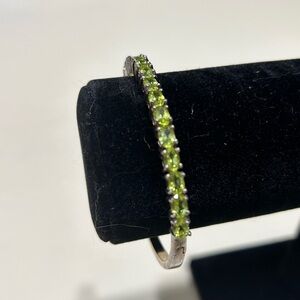 Vintage Sterling Silver and Peridot Bangle Bracelet